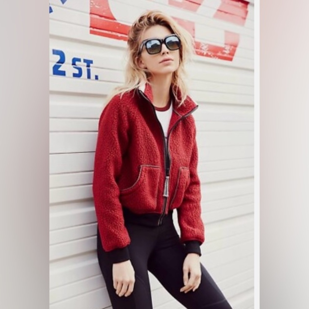 FP Movement by Free People Red Bomber Jacket